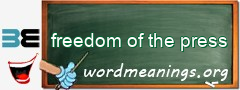 WordMeaning blackboard for freedom of the press